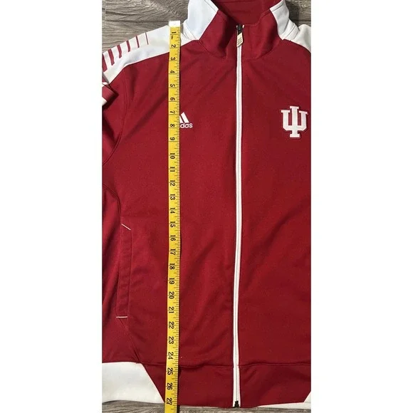 Indiana Hoosiers Adidas Full Zip Red/White Soft Shell Jacket, Size Medium - Picture 7 of 9